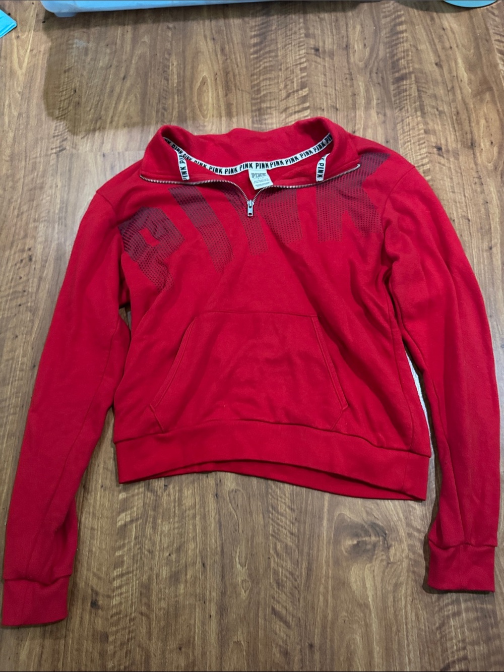 PINK Victoria's Secret Red Half-Zip Pullover Sweatshirt